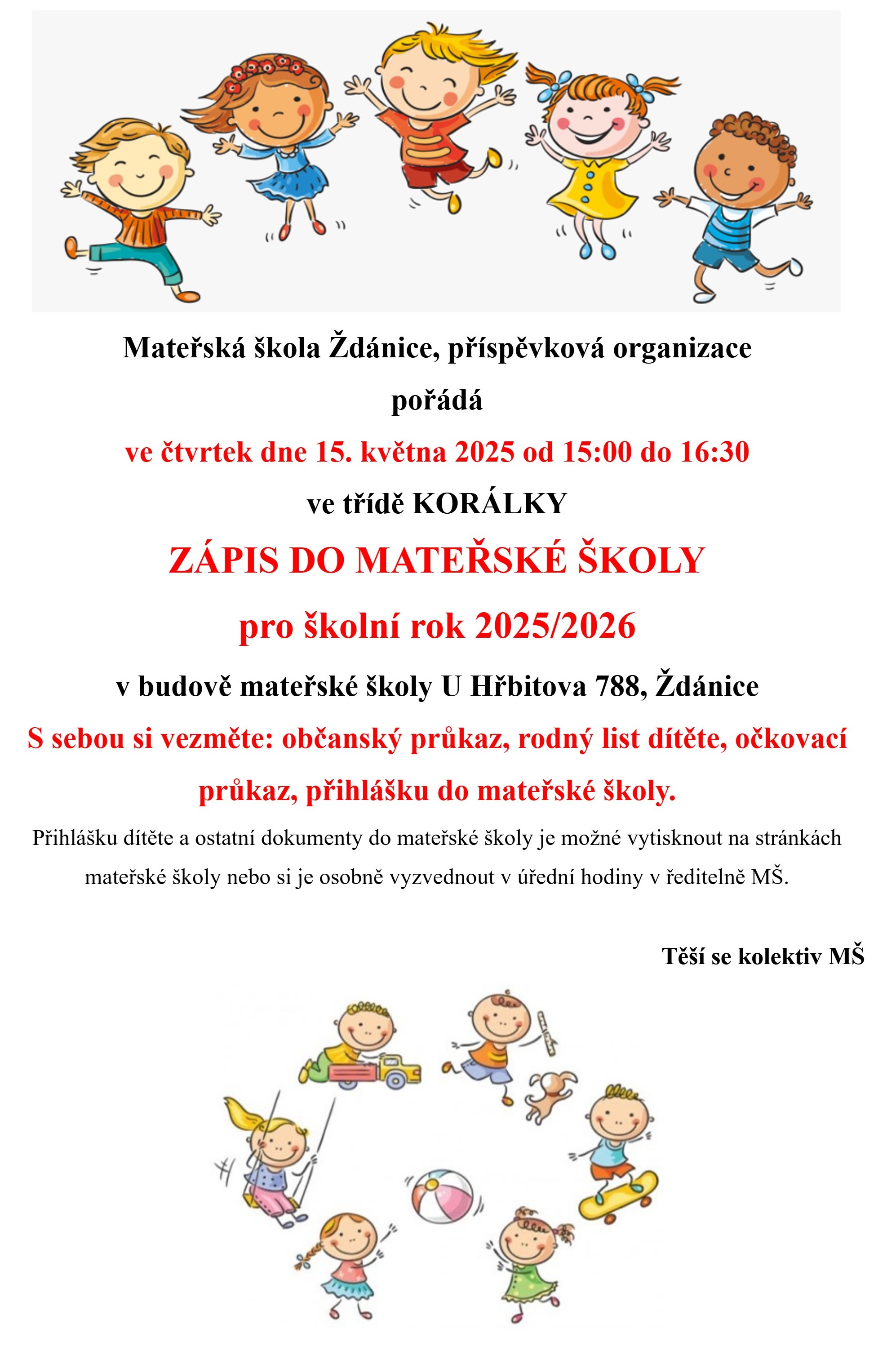 Zápis pro školní rok 2025/2026